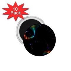 Fractal Transfer Metallic Black 1 75  Magnets (10 Pack) 