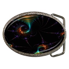 Fractal Transfer Metallic Black Belt Buckles