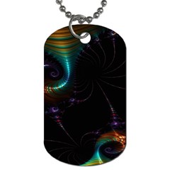 Fractal Transfer Metallic Black Dog Tag (one Side) by Hannah976