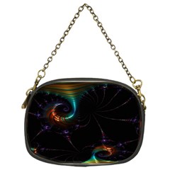 Fractal Transfer Metallic Black Chain Purse (one Side) by Hannah976