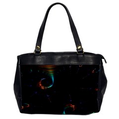 Fractal Transfer Metallic Black Oversize Office Handbag by Hannah976