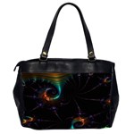 Fractal Transfer Metallic Black Oversize Office Handbag (2 Sides) Back