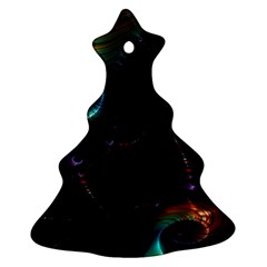 Fractal Transfer Metallic Black Christmas Tree Ornament (two Sides) by Hannah976