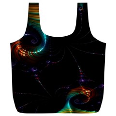 Fractal Transfer Metallic Black Full Print Recycle Bag (xl) by Hannah976