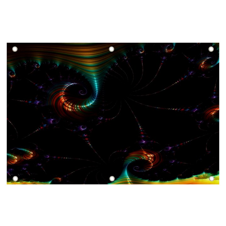 Fractal Transfer Metallic Black Banner and Sign 6  x 4 