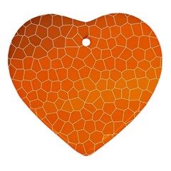 Orange Mosaic Structure Background Ornament (Heart)