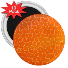 Orange Mosaic Structure Background 3  Magnets (10 pack) 