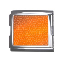 Orange Mosaic Structure Background Mega Link Italian Charm (18mm)