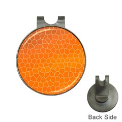 Orange Mosaic Structure Background Hat Clips With Golf Markers