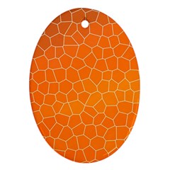 Orange Mosaic Structure Background Oval Ornament (Two Sides)