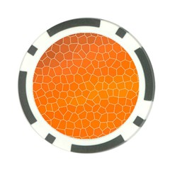 Orange Mosaic Structure Background Poker Chip Card Guard (10 pack)