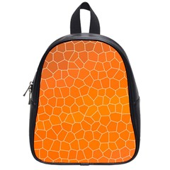 Orange Mosaic Structure Background School Bag (Small)