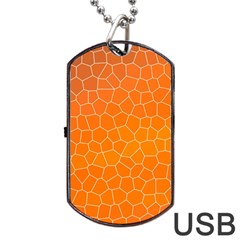 Orange Mosaic Structure Background Dog Tag USB Flash (One Side)