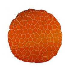 Orange Mosaic Structure Background Standard 15  Premium Round Cushions