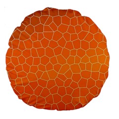 Orange Mosaic Structure Background Large 18  Premium Round Cushions