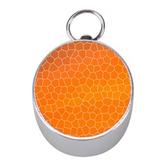 Orange Mosaic Structure Background Mini Silver Compasses