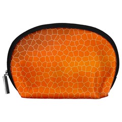 Orange Mosaic Structure Background Accessory Pouch (Large)