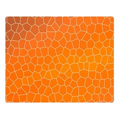 Orange Mosaic Structure Background Two Sides Premium Plush Fleece Blanket (Large)