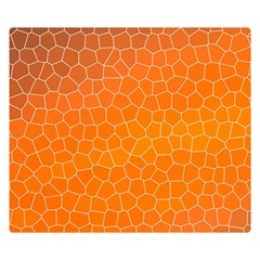 Orange Mosaic Structure Background Premium Plush Fleece Blanket (Small)