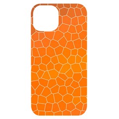 Orange Mosaic Structure Background iPhone 14 Black UV Print Case