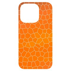 Orange Mosaic Structure Background iPhone 14 Pro Black UV Print Case