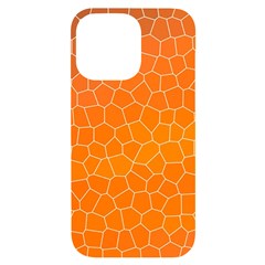 Orange Mosaic Structure Background iPhone 14 Pro Max Black UV Print Case