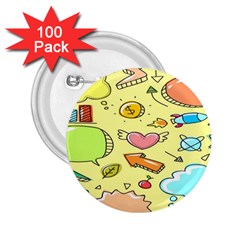 Cute Sketch Child Graphic Funny 2 25  Buttons (100 Pack) 