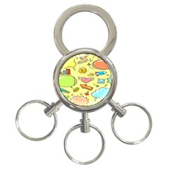 Cute Sketch Child Graphic Funny 3-ring Key Chain