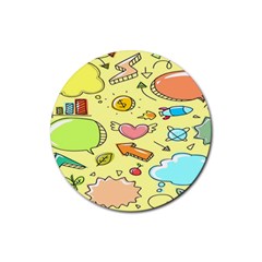 Cute Sketch Child Graphic Funny Rubber Coaster (round)