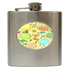 Cute Sketch Child Graphic Funny Hip Flask (6 Oz)