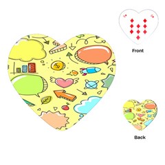 Cute Sketch Child Graphic Funny Playing Cards Single Design (heart)