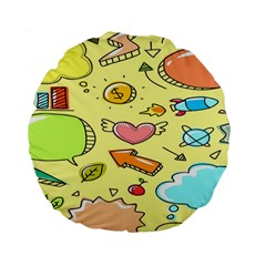 Cute Sketch Child Graphic Funny Standard 15  Premium Round Cushions by Hannah976