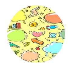 Cute Sketch Child Graphic Funny Mini Round Pill Box by Hannah976