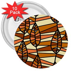 Autumn Leaf Mosaic Seamless 3  Buttons (10 Pack) 