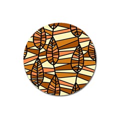 Autumn Leaf Mosaic Seamless Magnet 3  (round)