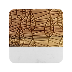 Autumn Leaf Mosaic Seamless Marble Wood Coaster (square) by Hannah976