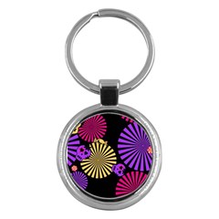 Seamless Halloween Day Of The Dead Key Chain (round)