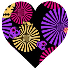 Seamless Halloween Day Of The Dead Wooden Puzzle Heart