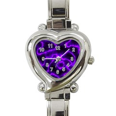 Purple Pattern Background Structure Heart Italian Charm Watch