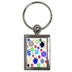 Inks Drops Black Colorful Paint Key Chain (rectangle)