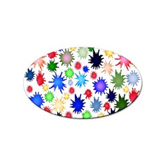 Inks Drops Black Colorful Paint Sticker Oval (100 Pack)