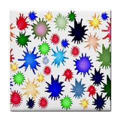 Inks Drops Black Colorful Paint Face Towel by Hannah976