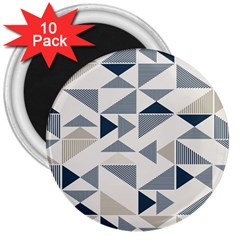 Geometric Triangle Modern Mosaic 3  Magnets (10 Pack) 