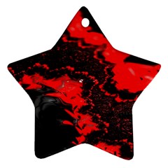 Red Black Fractal Mandelbrot Art Wallpaper Star Ornament (two Sides)