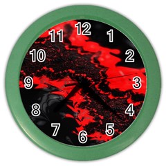 Red Black Fractal Mandelbrot Art Wallpaper Color Wall Clock