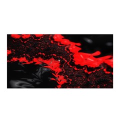 Red Black Fractal Mandelbrot Art Wallpaper Satin Wrap 35  X 70  by Hannah976