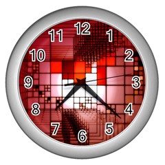 Pattern Structure Light Patterns Wall Clock (silver) by Hannah976