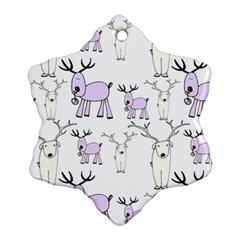 Cute Deers  Snowflake Ornament (two Sides)