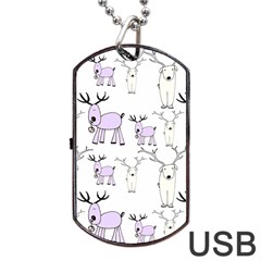 Cute Deers  Dog Tag Usb Flash (two Sides)