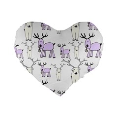 Cute Deers  Standard 16  Premium Heart Shape Cushions